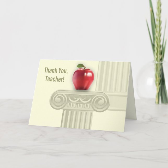 Thank You Teacher. Custom Greeting Card (Front)