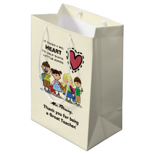 Thank You, Teacher. Custom  Medium Gift Bag