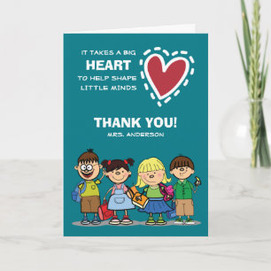 Thank You, Teacher. Custom Name Greeting Cards