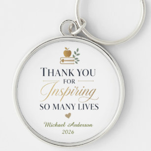 Thank You Teacher Custom Name Key Ring