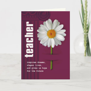 Thank You Teacher Daisy Design Custom Card