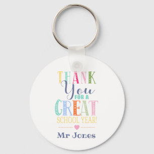 Thank you teacher for a great year gift key ring