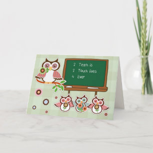 Thank You, Teacher. Funny Owls Design Cards