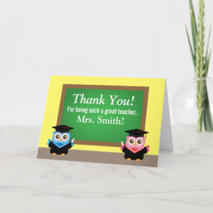 Thank you teacher, Graduation Farewell, Cute Owls