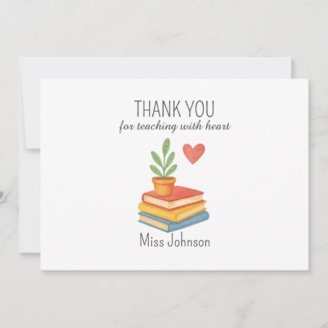Thank You Teacher – Heartfelt Appreciation Gift Holiday Card (Front)