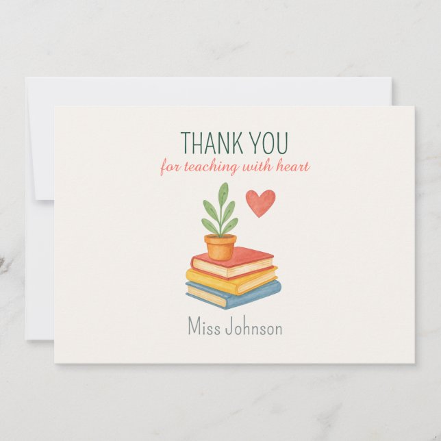 Thank You Teacher – Heartfelt Appreciation Gift Holiday Card (Front)