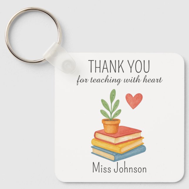 Thank You Teacher – Heartfelt Appreciation Gift Key Ring (Front)