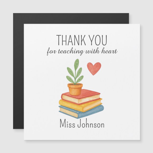 Thank You Teacher – Heartfelt - Thank you Card (Front/Back)