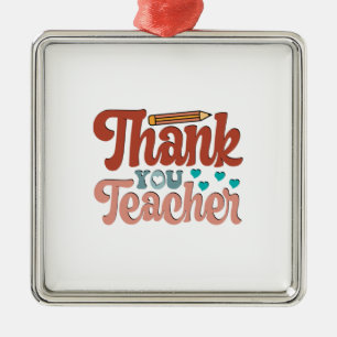 Thank You Teacher Metal Tree Decoration