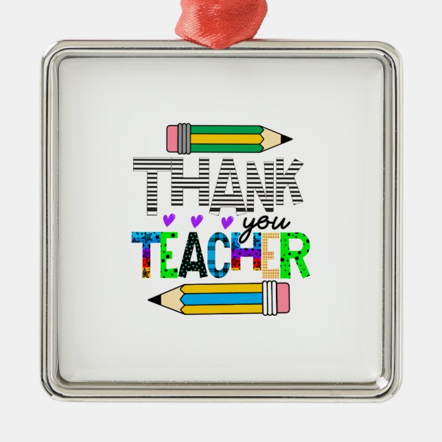 Thank You Teacher Metal Tree Decoration (Front)