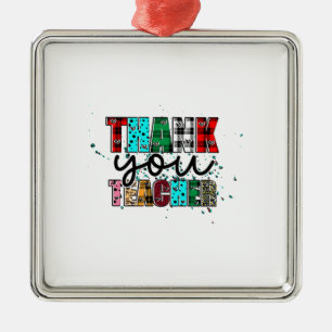 Thank You Teacher Metal Tree Decoration