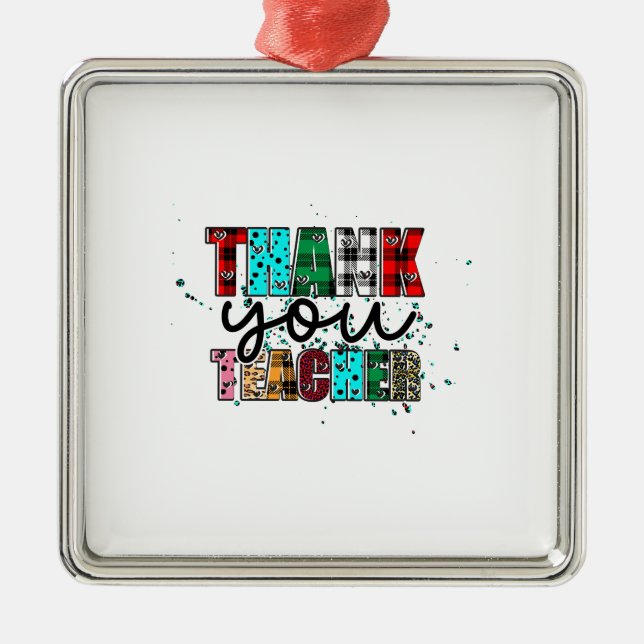 Thank You Teacher Metal Tree Decoration (Front)