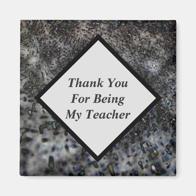 Thank You Teacher Modern Black White Appreciation Magnet (Front)