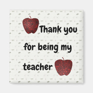 Thank You Teacher Mosaic Red Apples Classroom Magnet