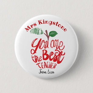 Thank you teacher mug you are the best! 6 cm round badge