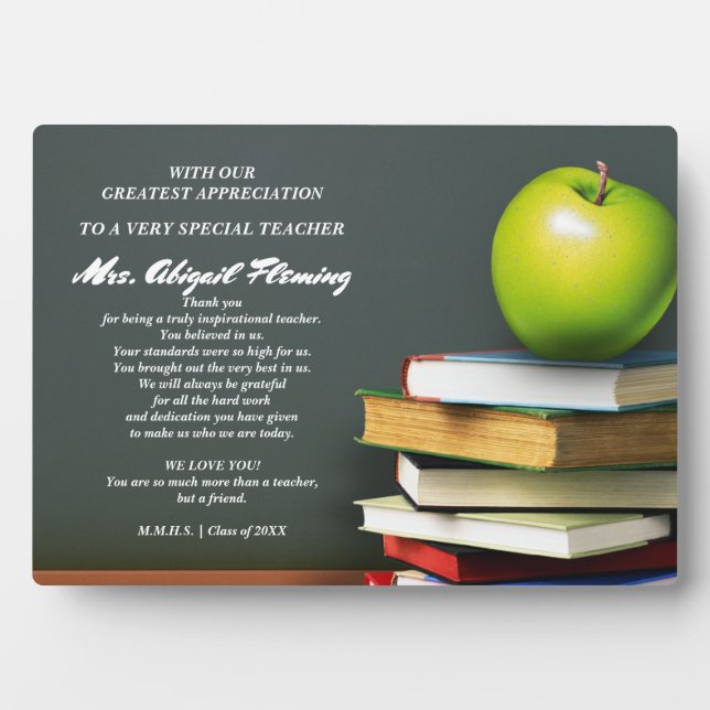 Thank You, Teacher. Personalised Gift  Plaques (Front)