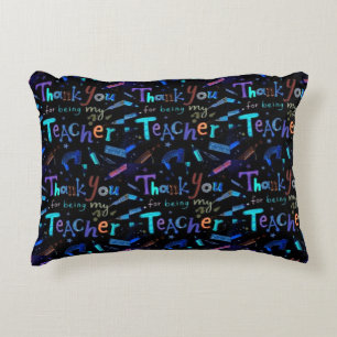 ***THANK YOU TEACHER*** PILLOW BLACK BACK