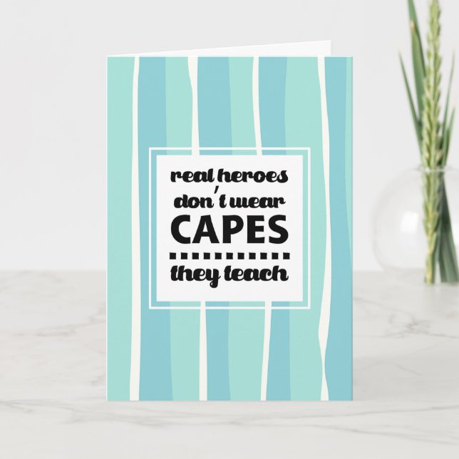 Thank You, Teacher.  Quote | Typographic Card (Front)