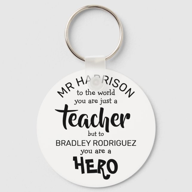 Thank you Teacher Quoted Key Ring (Front)