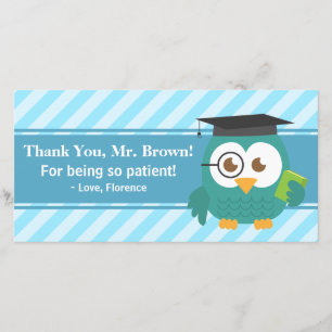 Thank You Teacher, Teacher Owl, Patience Card