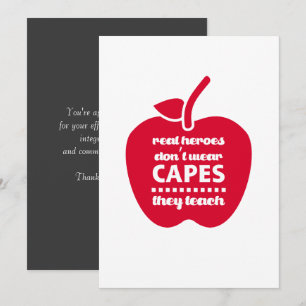 Thank You, Teacher. Teaching Quote   Apple  Thank You Card