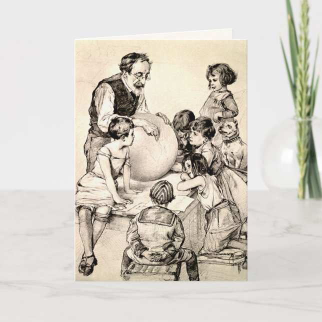 Thank You, Teacher. Vintage Art Custom Card (Front)