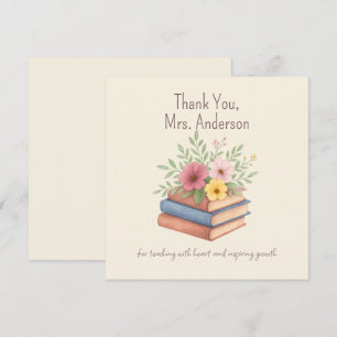 Thank You Teacher – Watercolor Flowers - flat card