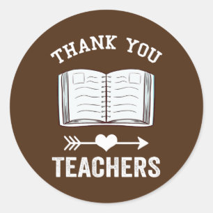 Thank You Teachers for Moms Dads Teens Graduation Classic Round Sticker