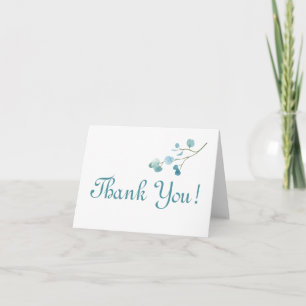Thank You! Teal Eucalyptus Greenery You Card