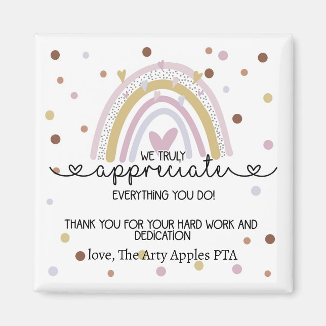 thank you team staff gift magnet (Front)