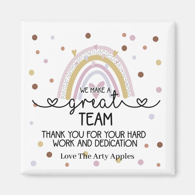 thank you team staff gift magnet (Front)