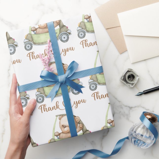 Thank You Teddy Bear Baby Shower Collectie Wrapping Paper (Gifting)