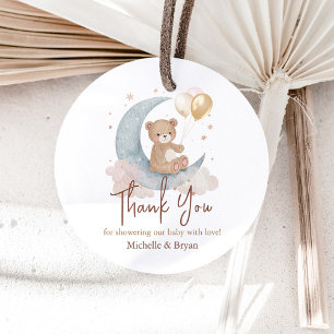Thank You Teddy Bear Baby Shower Favour Tags