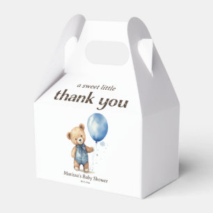 Thank You Teddy Bear Boy Baby Shower Favour Box