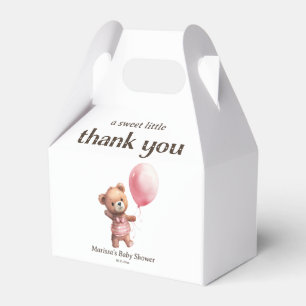Thank You Teddy Bear Girl Baby Shower Favour Box