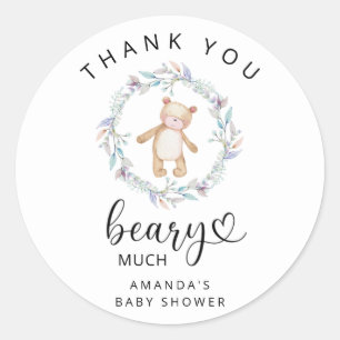 Thank you teddy beary much  classic round sticker
