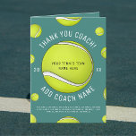 Thank You Tennis Coach Add Your Team Players Names Card<br><div class="desc">Surprise your tennis coach with this adorable greeting card featuring tennis ball pattern & custom text of your choice. Easily add your own text by clicking on the "personalise this template" option.</div>
