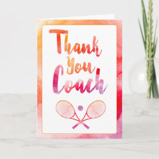 Thank You Tennis Coach Greeting Card