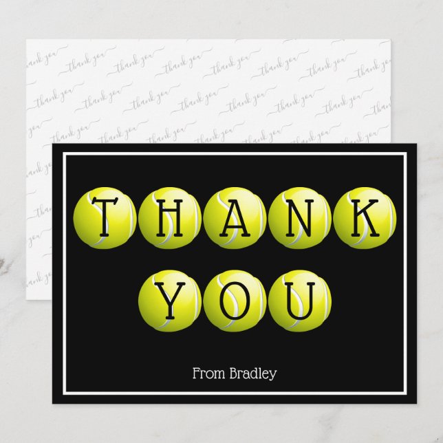 Thank You Tennis Custom Personalised (Front/Back)