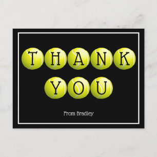 Thank You Tennis Custom Personalised Postcard