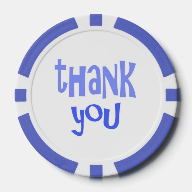 thank you text art poker chips (Front)