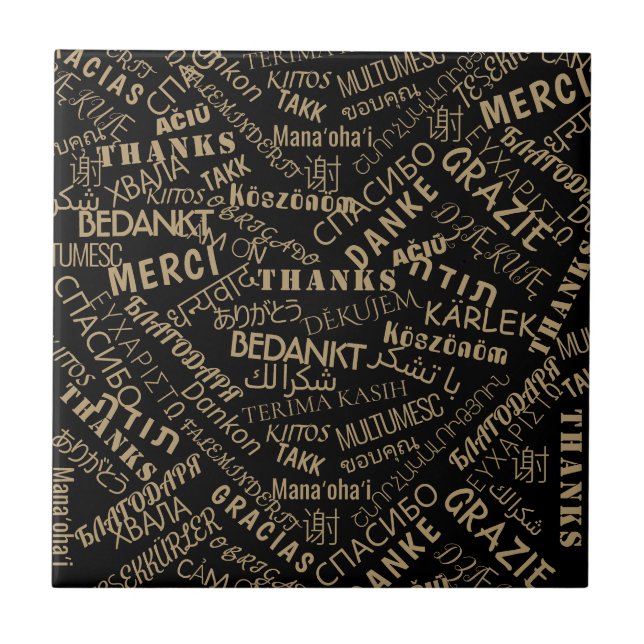 Thank You Text Ceramic Tile Multi Language (Front)