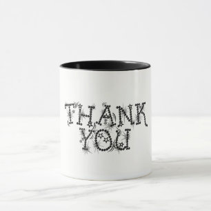 Thank You Text Elegant Stars Typography Mug
