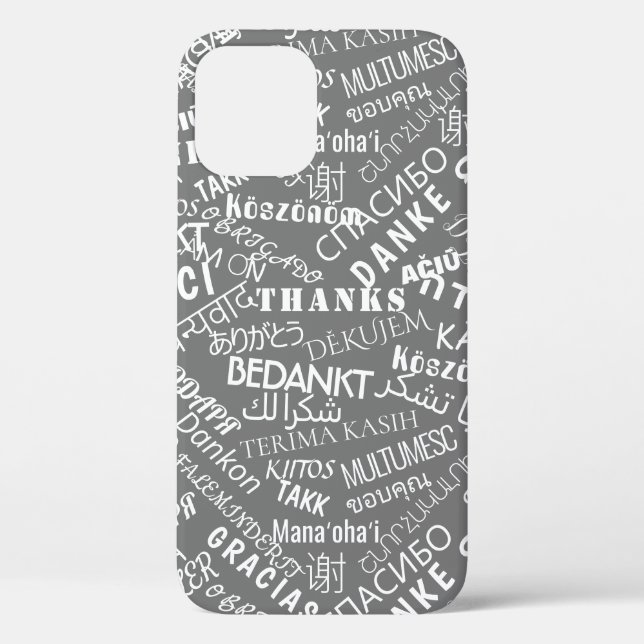 Thank You Text iPhone Case - Custom Colours (Back)