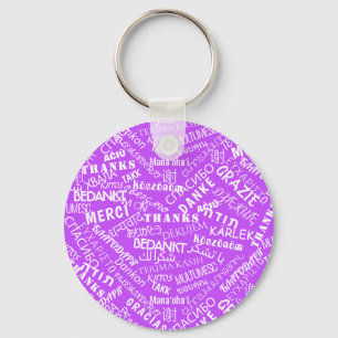 Thank You Text Keychain Multi Language Word