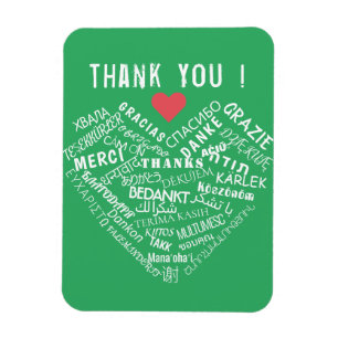 Thank You Text Magnet Multi Language Your Colours