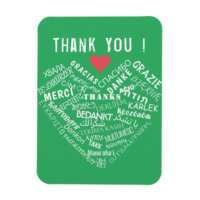 Thank You Text Magnet Multi Language Your Colours (Vertical)