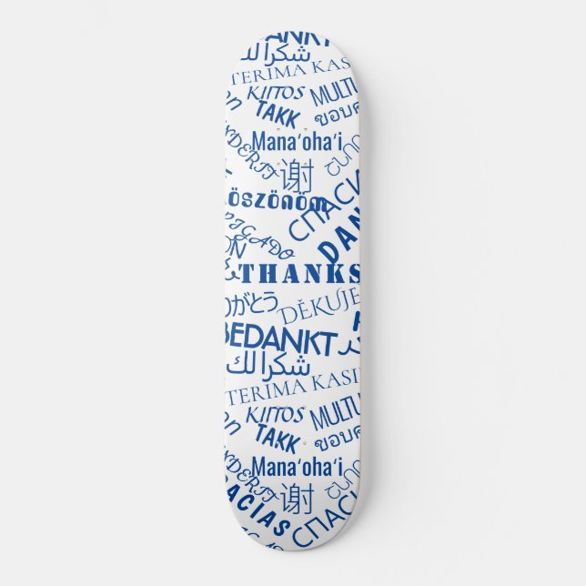 Thank You Text Multi Language Skateboard (Front)