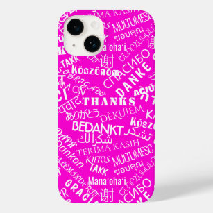 Thank You Text Multi Language Word Text Pink Case-Mate iPhone 14 Case