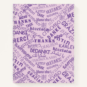 Thank You Text Notebook Multilingual Choose Colour